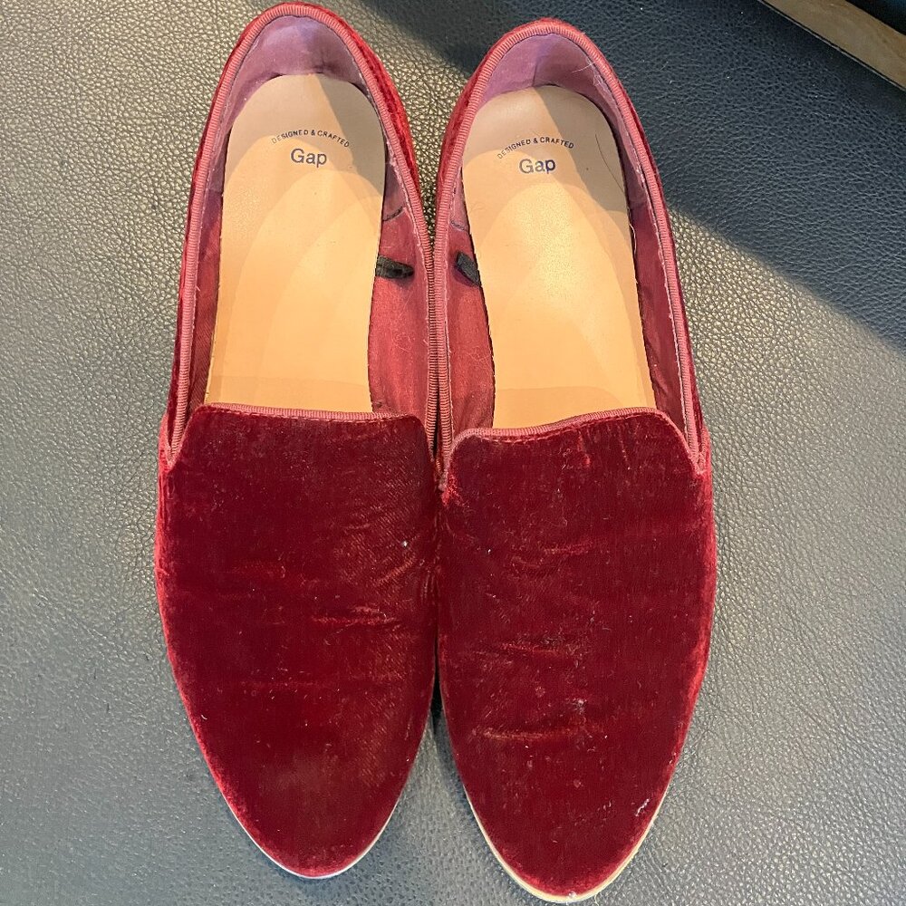 GAP red velvet cigar loafers